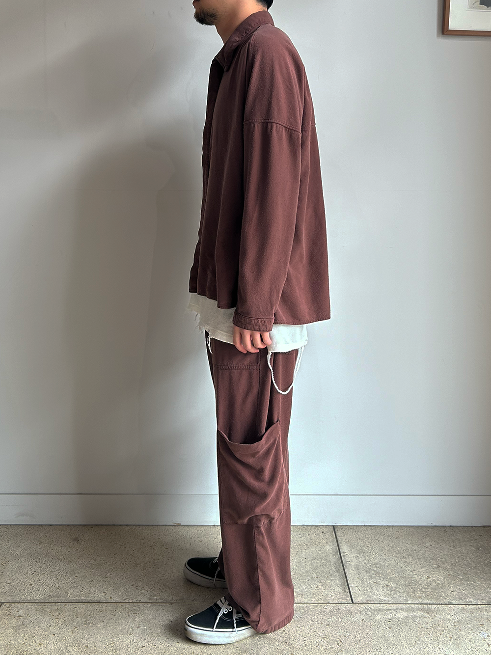 SILK SUEDE BAKER CARGO PANTS(BROWN)
