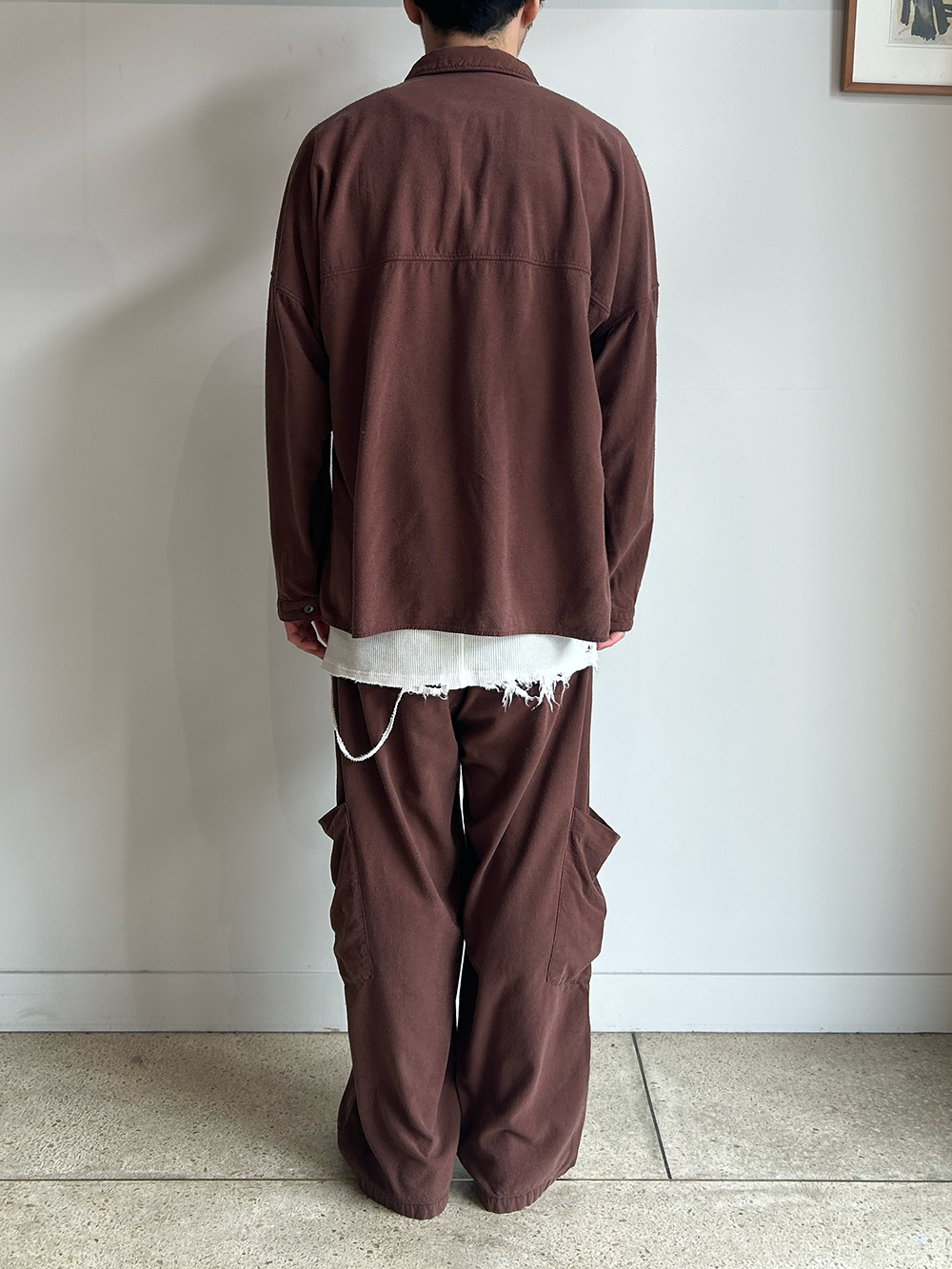 SILK SUEDE BAKER CARGO PANTS(BROWN)