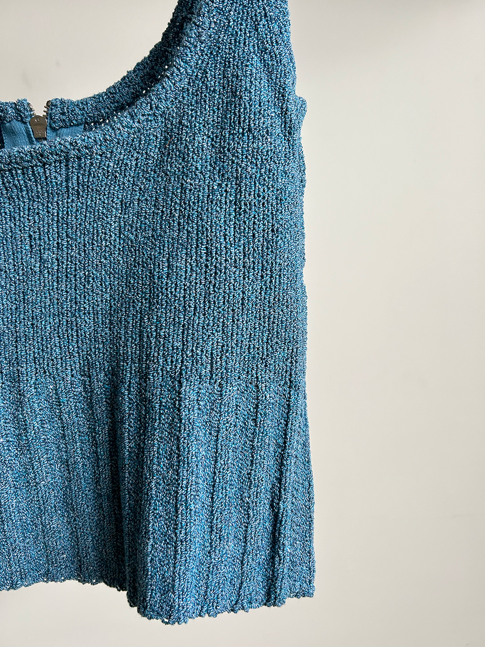 Italian Mix Loop Yarn Knit Bustir(Blue)