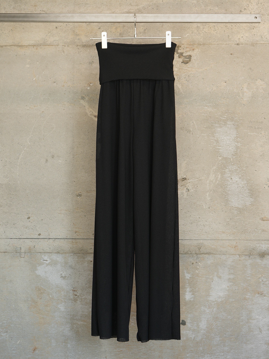 THIN-THICK BUSTIER PANTS(BLACK + BLACK)