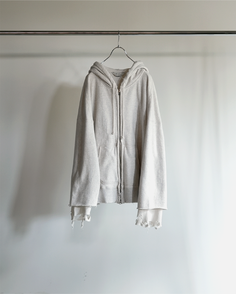 【ANCELLM/exclusive】LAYERED ZIP-UP HOODIE EX