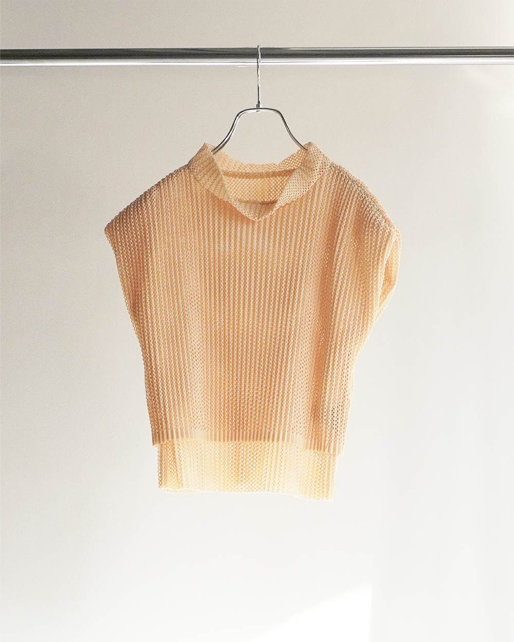 [40%OFF]LAYER PULLOVER/Knitlike Lace Pleats(YELLOW)