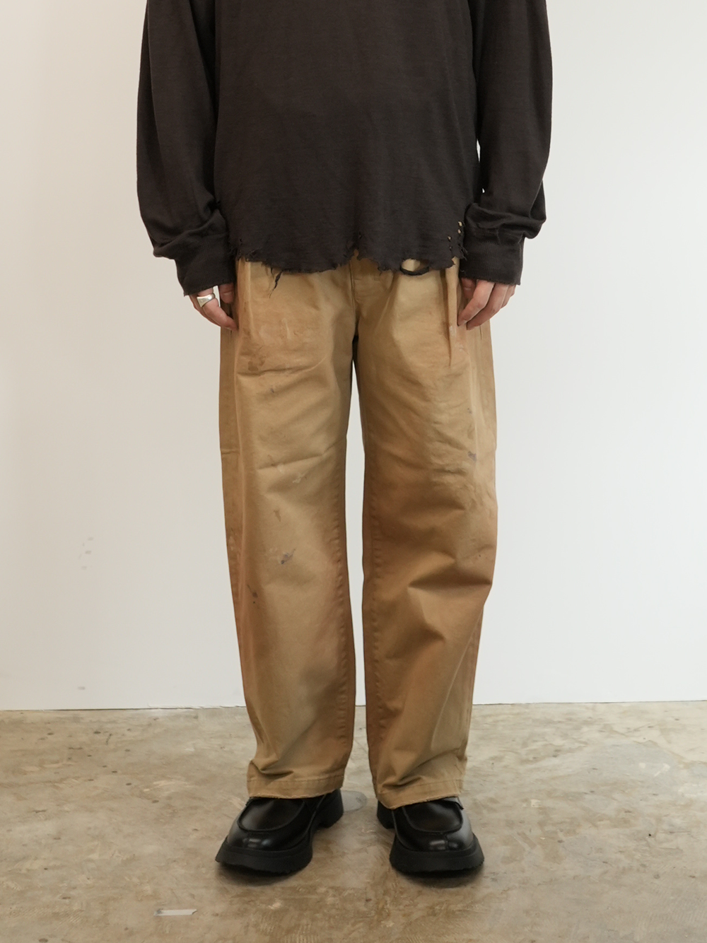 PAINT CHINO TROUSERS(BEIGE)