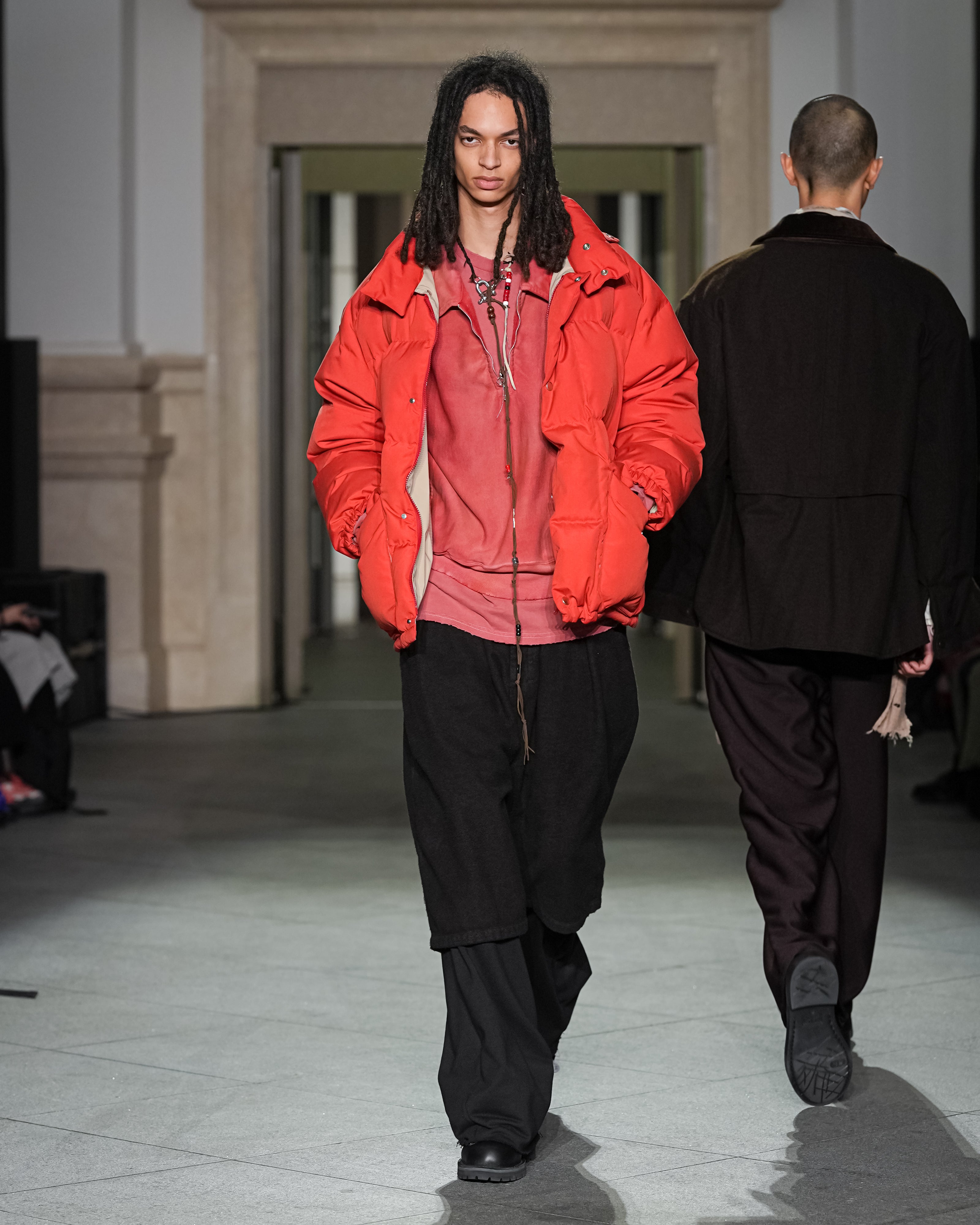 FLEECE-LINED SWEAT PULLOVER(RED)