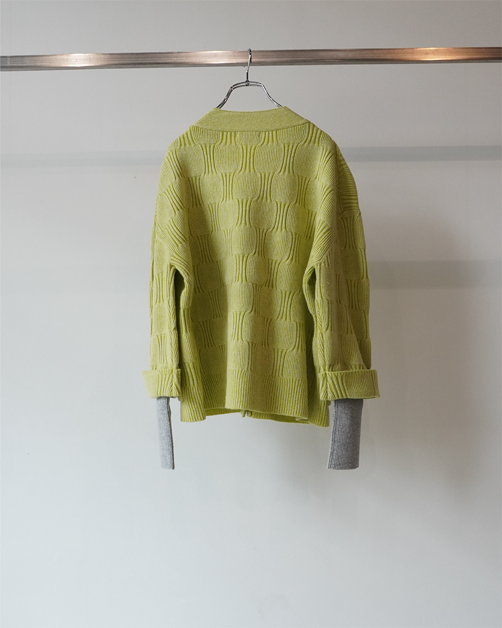 swellrib over cardigan(y-green)