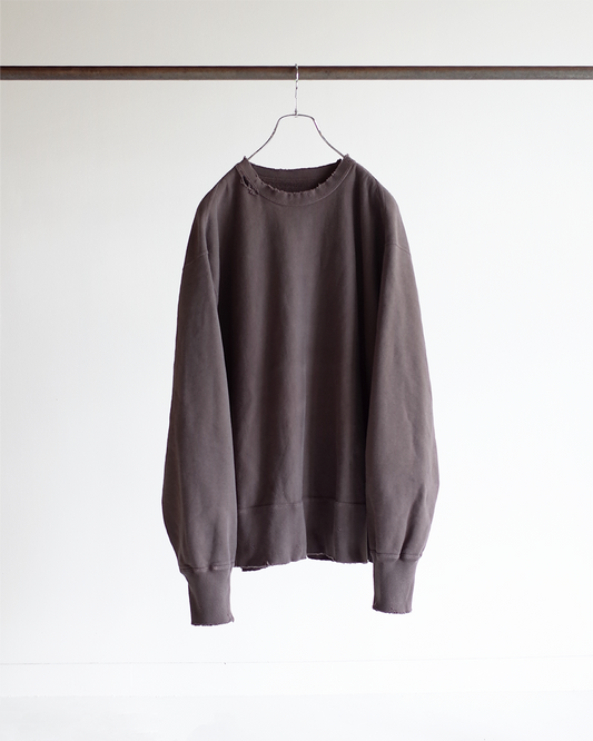 DYED DAMAGE SWEAT SHIRT(F.BLACK)