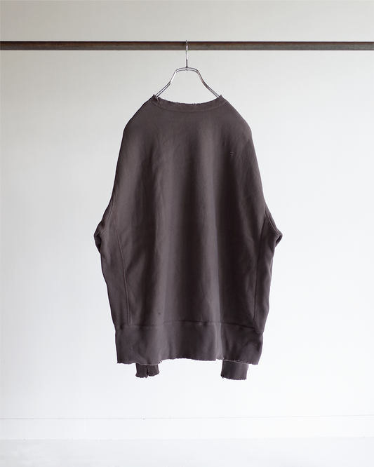 DYED DAMAGE SWEAT SHIRT(F.BLACK)