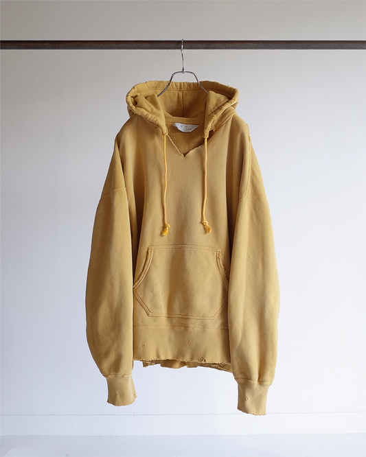 DYED DAMAGE HOODIE(MUSTARD)