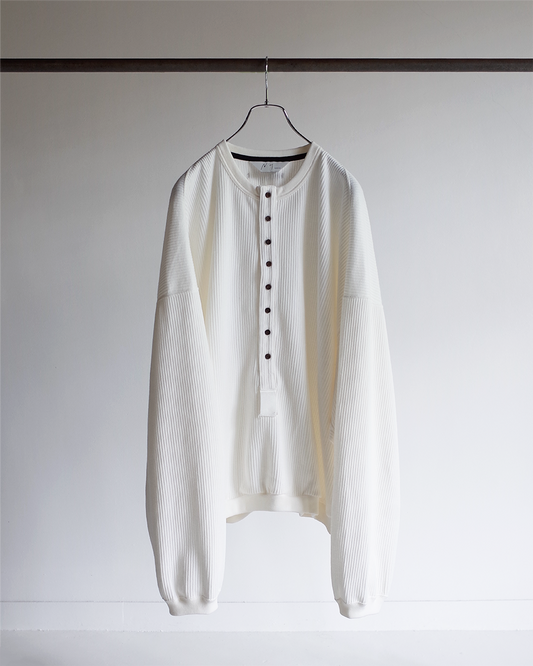 RAILKNIT HENLEY OVERSIZED LS(WHITE)