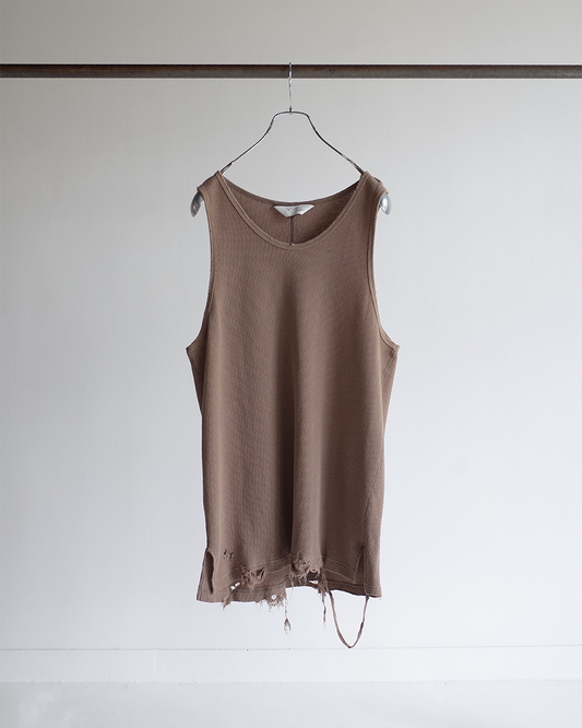 DAMAGE WAFFLE TANKTOP(BEIGE)