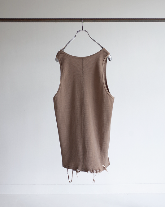 DAMAGE WAFFLE TANKTOP(BEIGE)