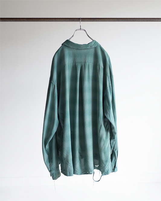 RAYON CHECK SHIRT(GREEN)