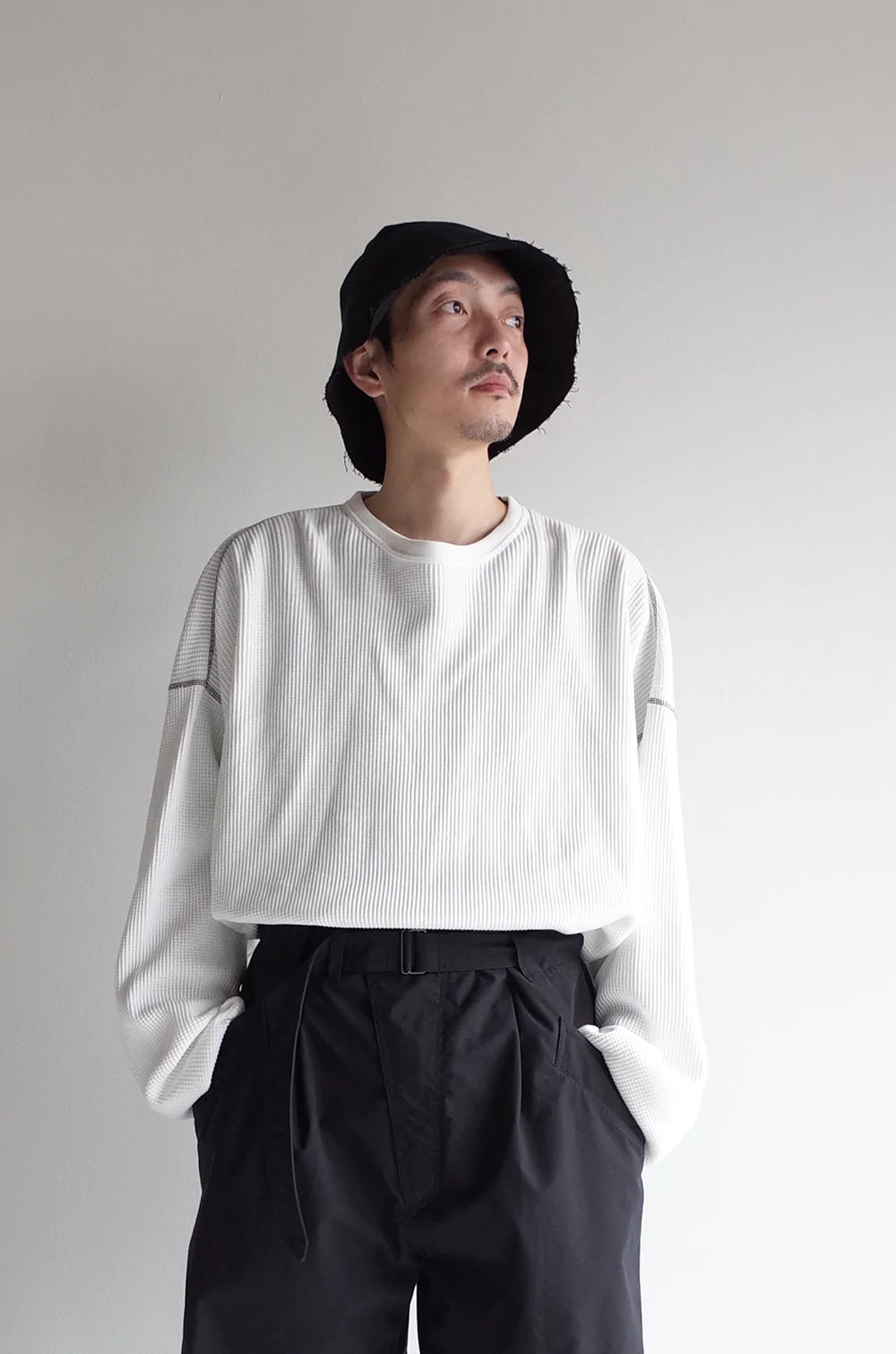 [30%OFF] WAFFLE OVERSIZED LS(WHITE)