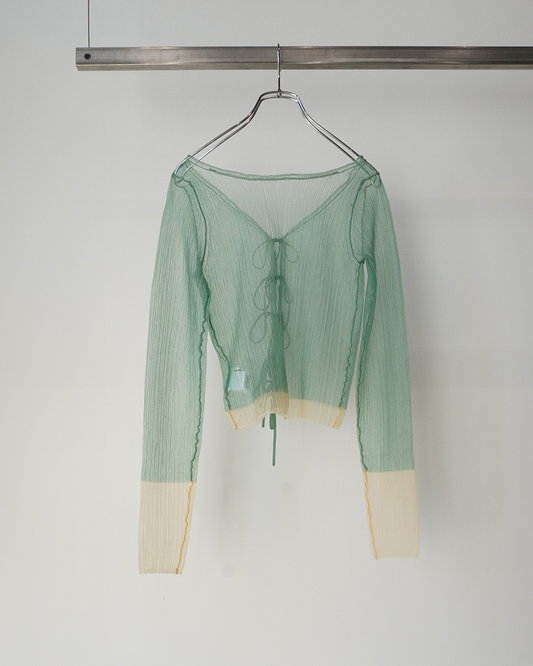 haze rib cardigan(GREEN)