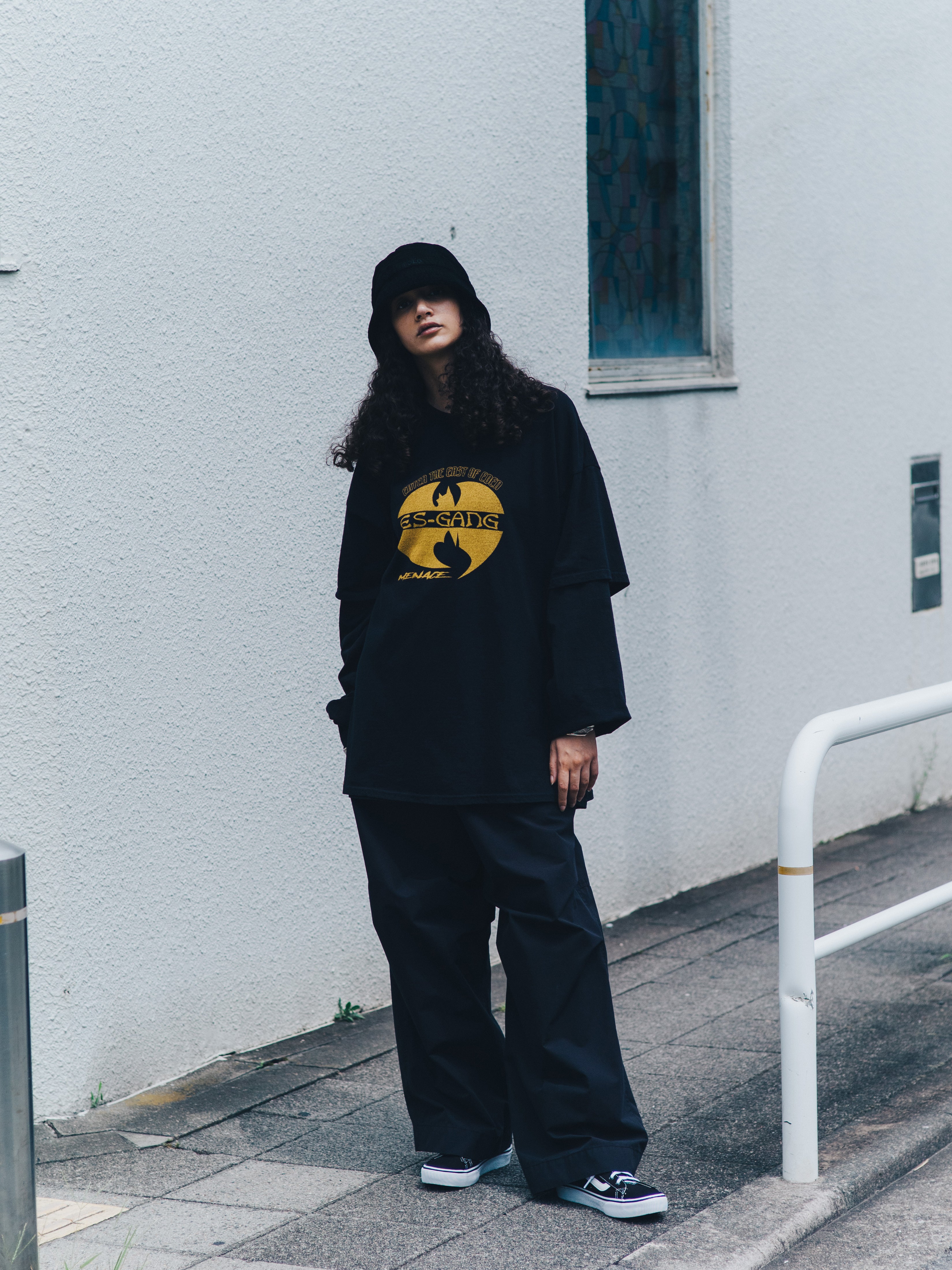 LAYERED OVERSIZE LONG T-SHIRT(ES GANG) – etoqk