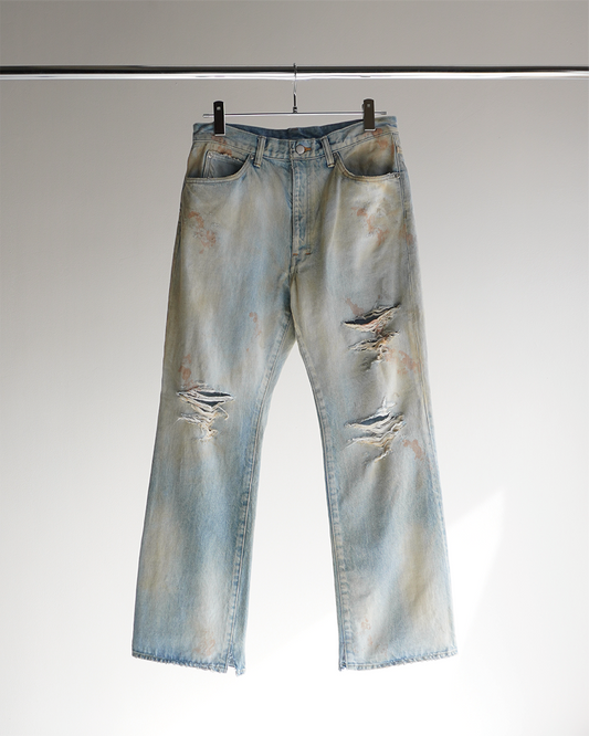 CRASH SELVEDGE SHOE CUT 5P DENIM PANTS