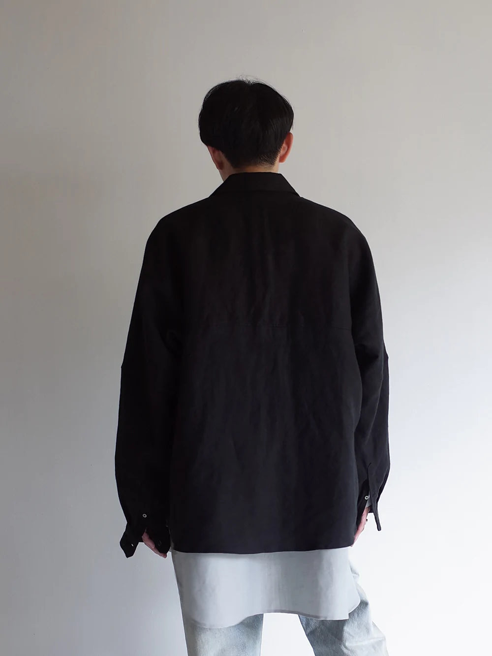 [30%OFF] LINENSUEDE KIMONO SHIRT(BLACK)